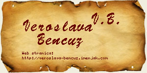 Veroslava Bencuz vizit kartica